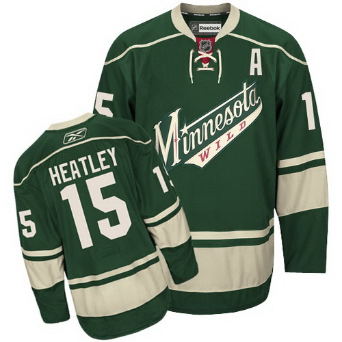 Best Quality Minnesota Wild 15 Dany Heatley Green NHL Hockey Jersey